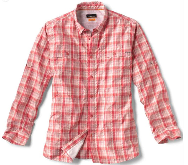 Orvis Men's LS Open Air Caster Shirt Plaid / Faded Red
