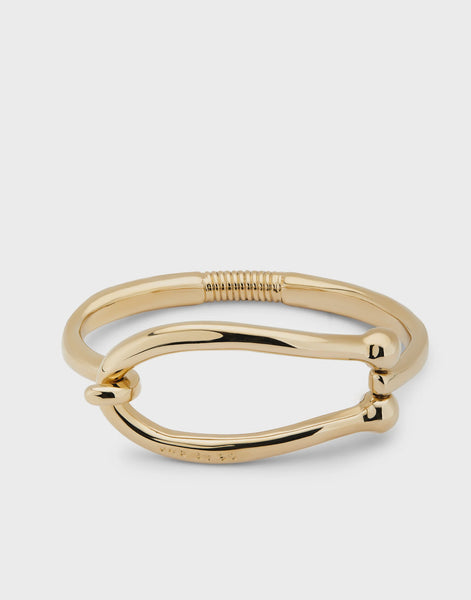 Uno de 50 Large Link and Inner Spring 18 Kt Gold Plated Bracelet