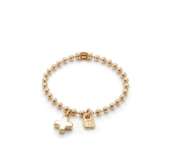 Uno de 50 18kt Gold Plated Cross Bracelet