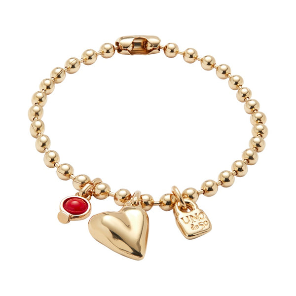Uno de 50 Ser Unico Heart Charm Ball Bracelet