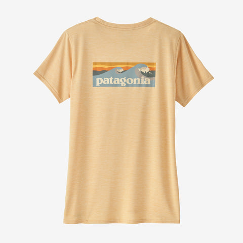 Patagonia Women's Capilene® Cool Daily Graphic Shirt - Waters / Boardshort Logo - Melon