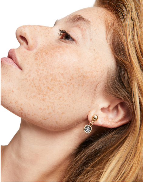 Uno de 50 Ser Expresiva Black Crystal Drop Earring