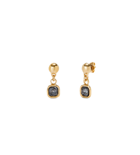 Uno de 50 Ser Expresiva Black Crystal Drop Earring