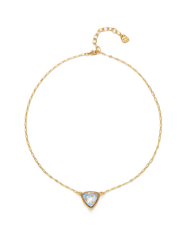 Uno de 50 Ser Camaleonica Link Pendant with Central Triangle Multi Color Crystal Necklace