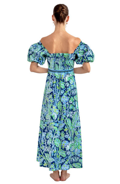 Gretchen Scott Women's  Maxi Navy Vintage Vines Promenade  Dress
