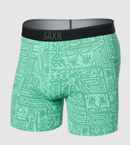 Saxx Men's Quest Boxer Brief Fly - Pretty Birdie Green