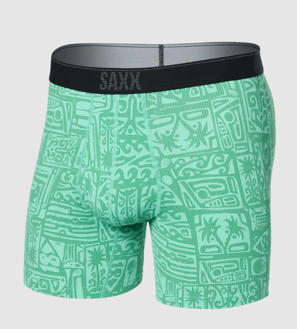 Saxx Men's Quest Boxer Brief Fly - Pretty Birdie Green