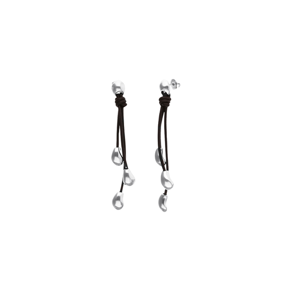 Uno de 50 Radix Leather and Silver Tone Drop Earrings