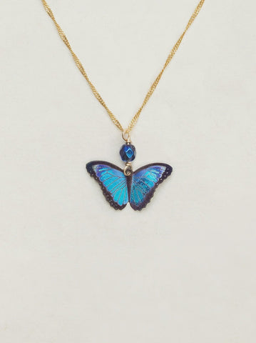 Holly Yashi Bella Butterfly Blue Radiance Pendant Necklace