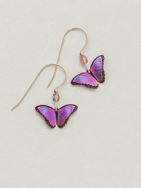 Holly Yashi Petite Bella Butterfly Ultra Violet Earrings