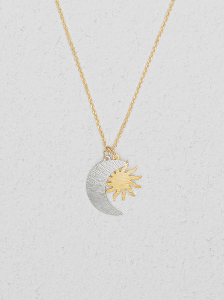 Holly Yashi Sun and Moon Gold Pendant Necklace