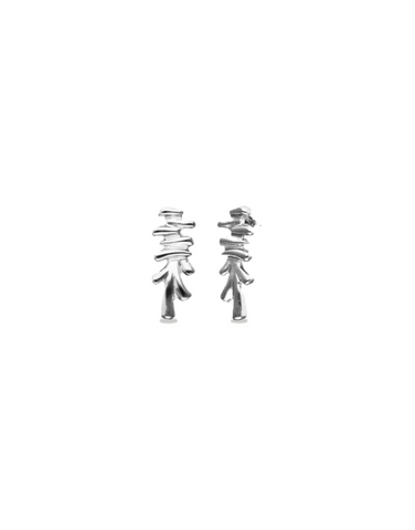Uno de 50 Elongated Irregular Shape Earrings / Silver
