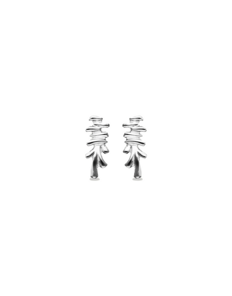Uno de 50 Elongated Irregular Shape Earrings / Silver