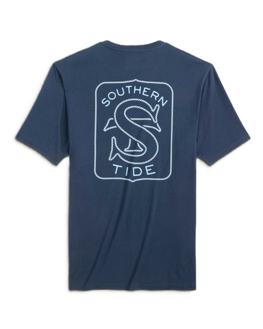 Southern Tide Men's Rope Badge Tee / Dress Blue
