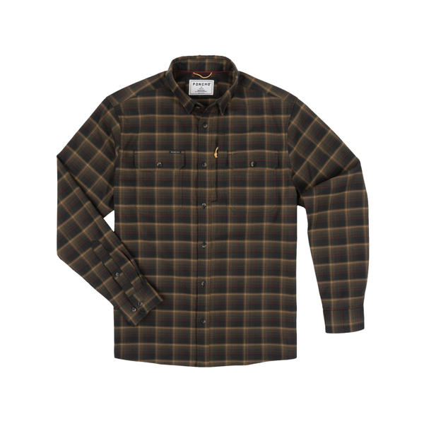 Poncho Men's Long Sleeve Flannel Shirt