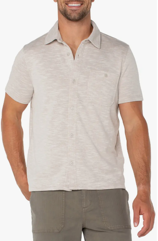 Liverpool Button Up Short Sleeve Shirt  / Oatmeal