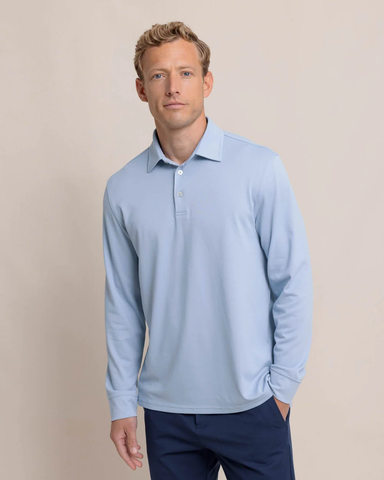Southern Tide Men's Belfair Long Sleeve Performance Polo / Triumph Blue