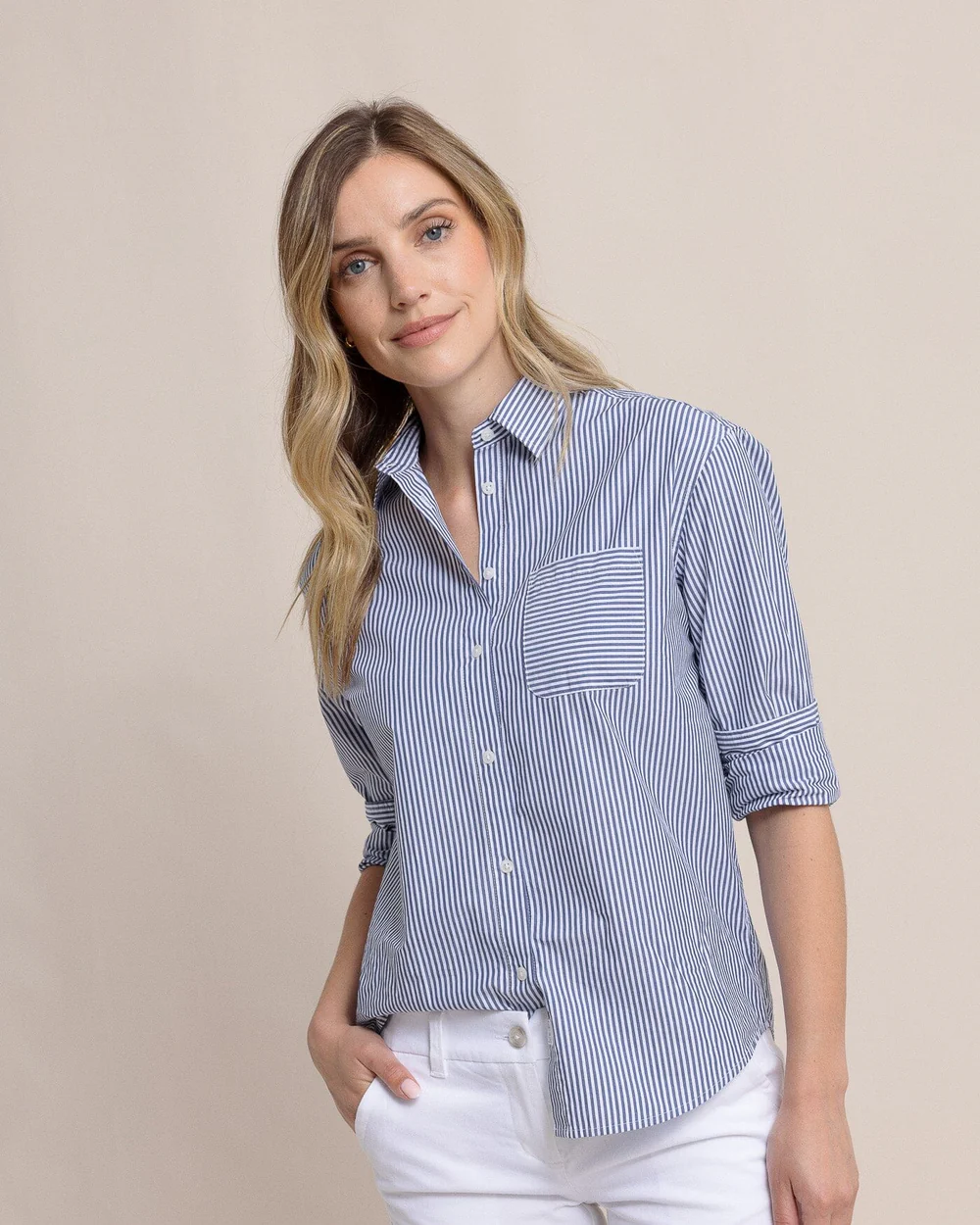 southern tide dress shirt Southern Tide Men's Sea Voyage Stripe Linen Rayon Short Sleeve Sport Shirt Peaches N' Cream (Size XXL) 52% Linen 48% Viscose