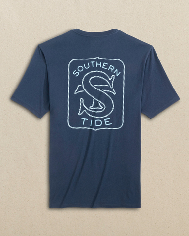 Southern Tide Men's Rope Badge Tee / Dress Blue