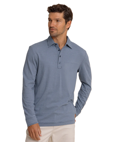 Southern Tide Men's LS Sandy Kay Knit Polo / Dress Blue