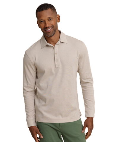 Southern Tide Men's LS Sandy Kay Polo / Sandstone Khaki