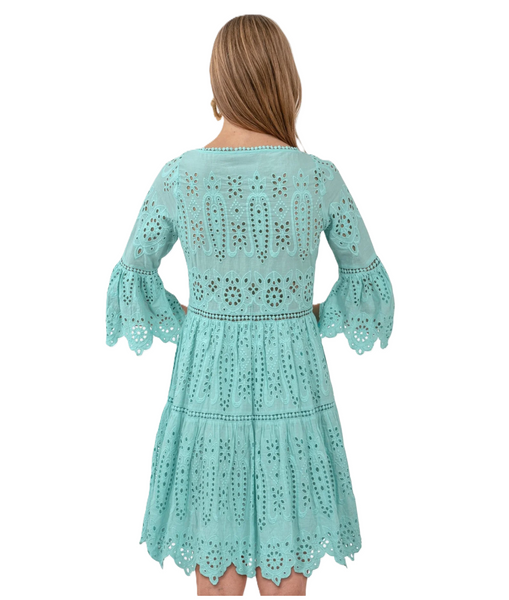 Gretchen Scott Women's Saucy Eyelet Turquoise Dress