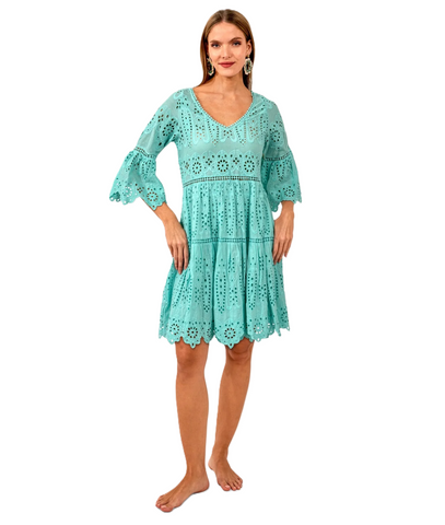 Gretchen Scott Women's Saucy Eyelet Turquoise Dress