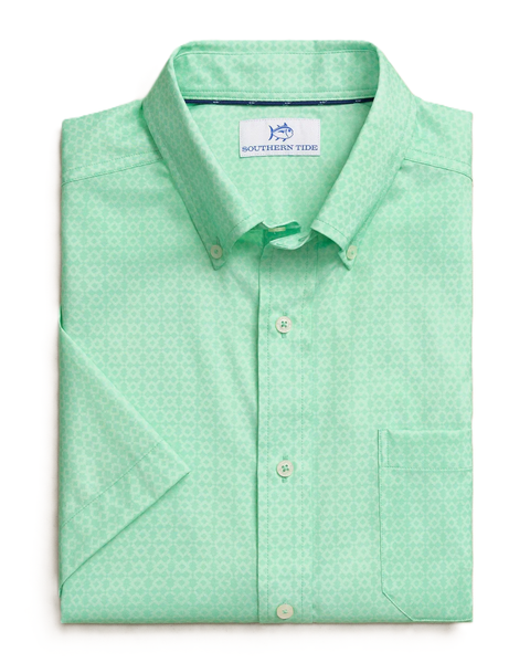 Southern Tide Men's Coastal Breeze Seaside Geo SS Sportshirt / Gulf Shore