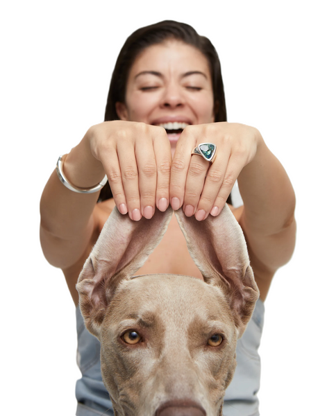 Uno de 50 Ser Camaleonica Silver Plated Green Crystal Ring
