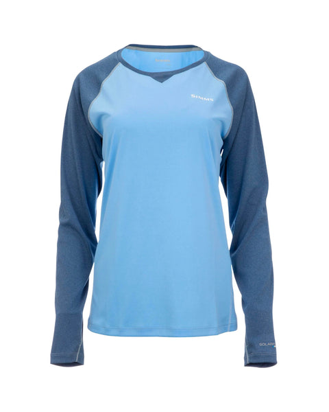 Simms Women's Solarflex LS Crewneck / Cornflower Heather