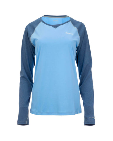 Simms Women's Solarflex LS Crewneck / Cornflower Heather
