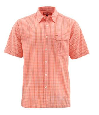 Simms Men's Transit SS Shirt/Dusty Coral Plaid
