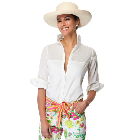 Gretchen Scott Sleek Voile Top / White