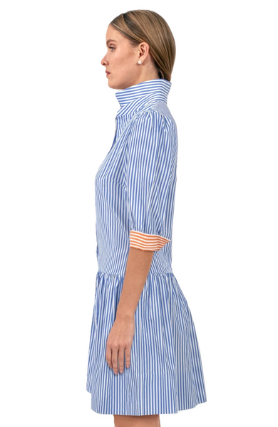Gretchen Scott Women's So Sweet Cotton Stripe Dress / Periwinkle
