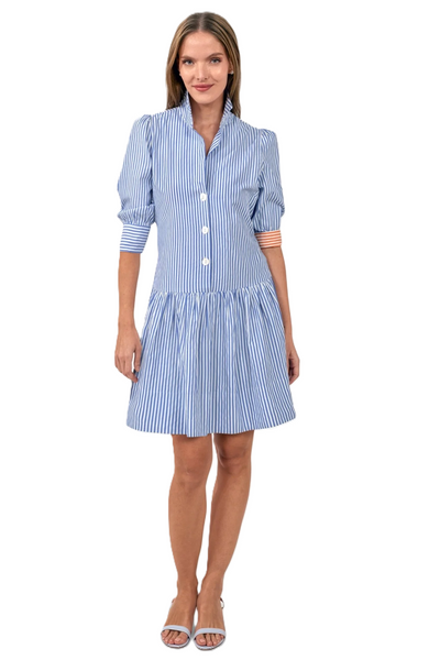 Gretchen Scott Women's So Sweet Cotton Stripe Dress / Periwinkle