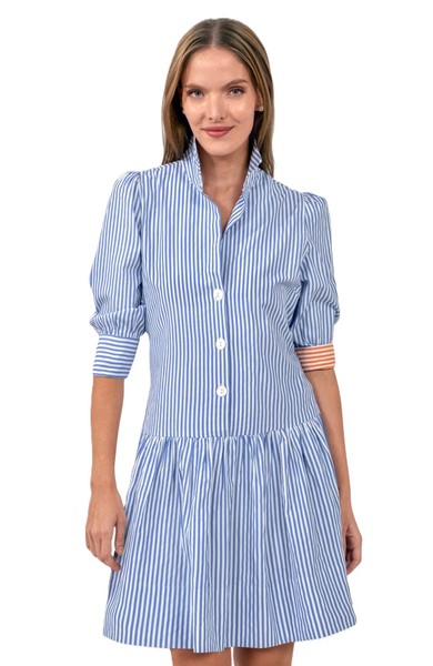 Gretchen Scott Women's So Sweet Cotton Stripe Dress / Periwinkle