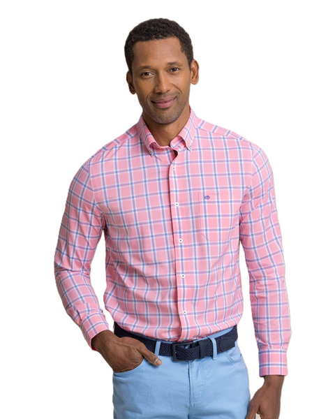 Southern Tide Men's LS Coastal Breeze South Beach Sportshirt / Sea Pink