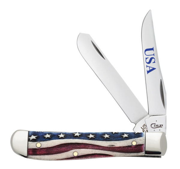 Case Star Spangled Natural Bone Color Wash Mini Trapper