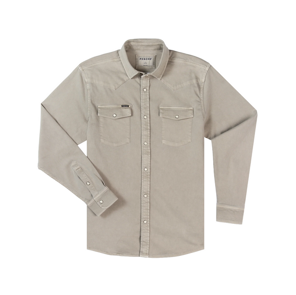 Poncho Men's Long Sleeve Denim Shirt