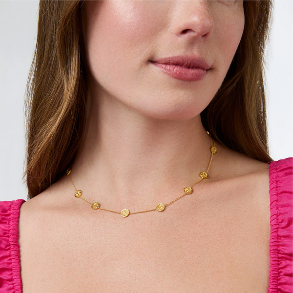 Julie Vos Valencia Delicate Station Gold Necklace