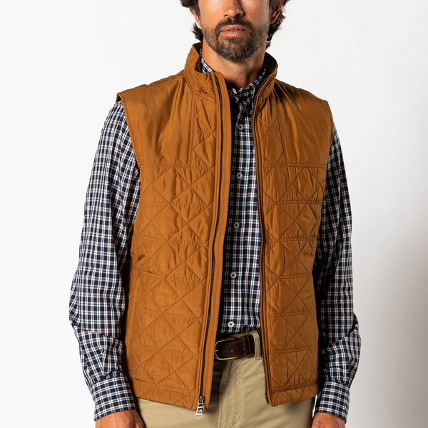 Duck Head Men's Fremont Sport Performance Quilted Vest / Dark Amber