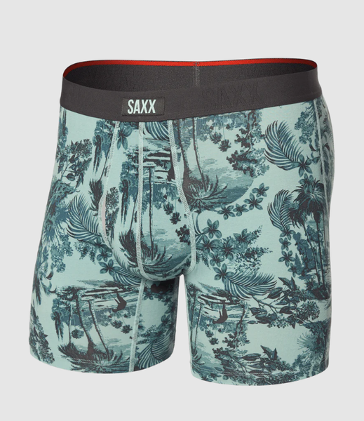 Saxx Men's Vibe Xtra Soft Comfort Boxer Brief- Golf Toile / Aquifer