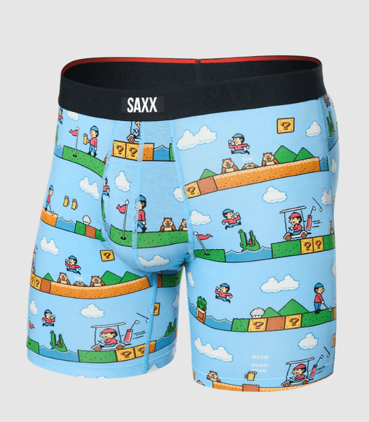 Saxx Men's Vibe Xtra Soft Comfort Boxer Brief - Out of Bounds / Blue