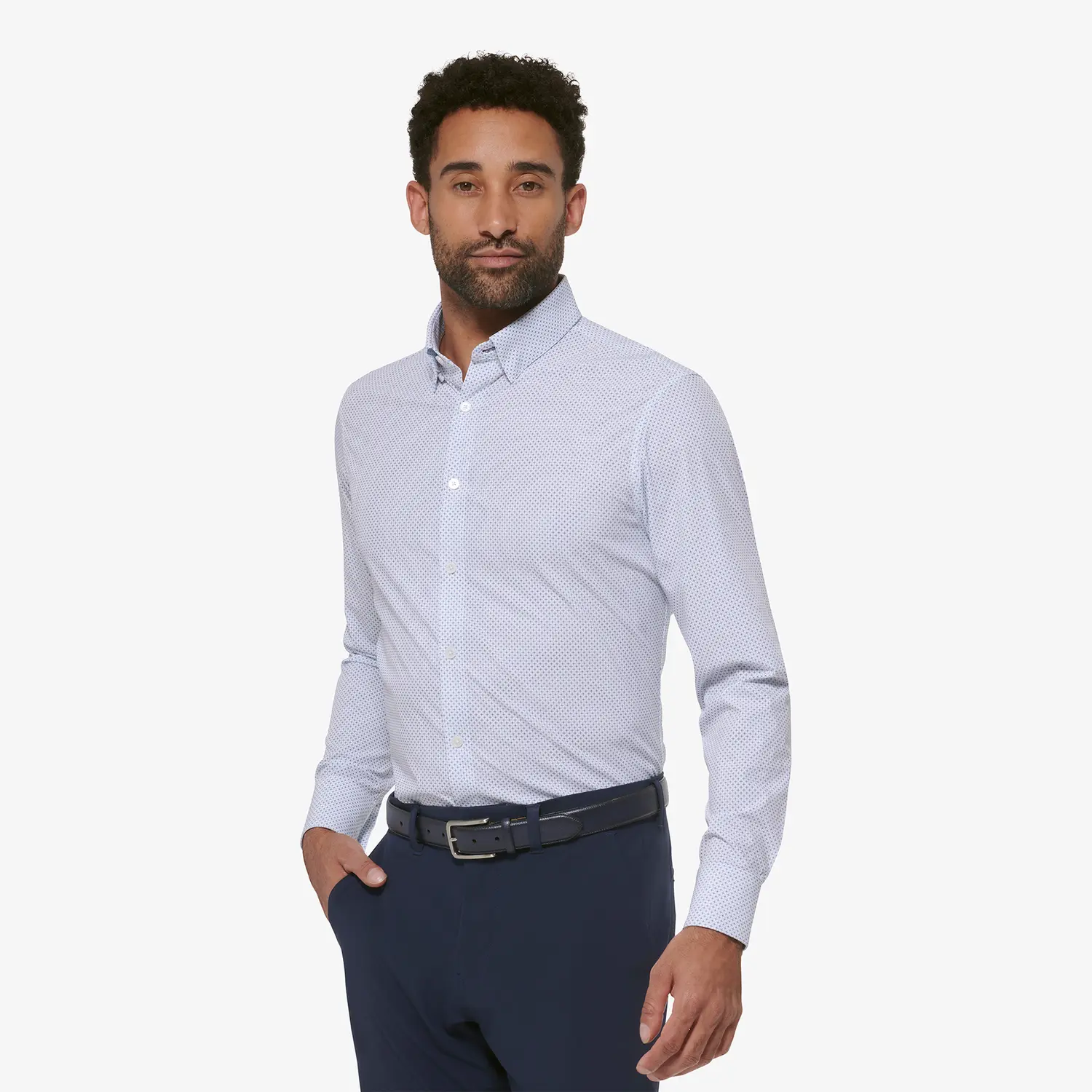 Mizzen + Main Men's Leeward Trim Fit L/S Dress Shirt / White Solid Mizzen + Main Men's Leeward Trim Fit L/S Dress Shirt / White Solid