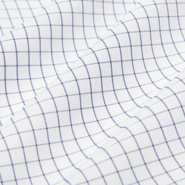Mizzen + Main Men's Leeward Trim Fit Men's Dress Shirt / White Navy Mini Grid