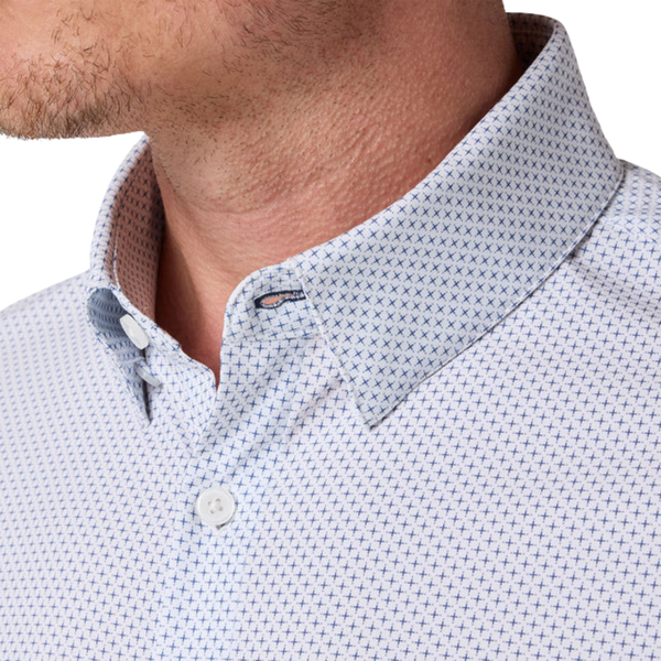 Mizzen + Main Leeward Trim Fit Men's Dress Shirt / White Plus Print