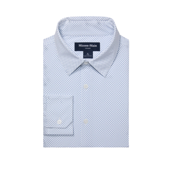 Mizzen + Main Leeward Trim Fit Men's Dress Shirt / White Plus Print