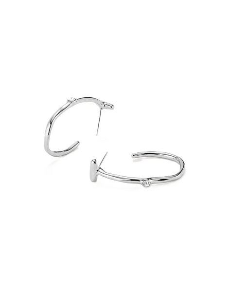 Uno de 50 Hoops with White Topaz Earrings