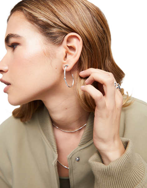 Uno de 50 Hoops with White Topaz Earrings