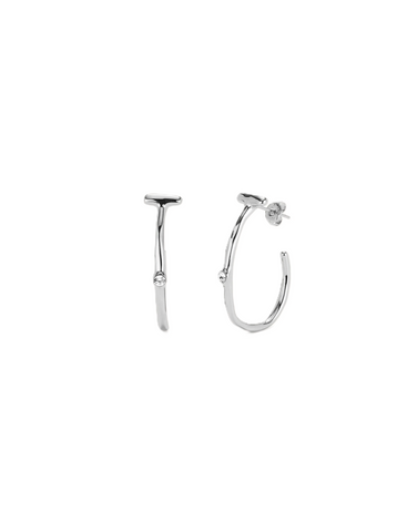 Uno de 50 Hoops with White Topaz Earrings
